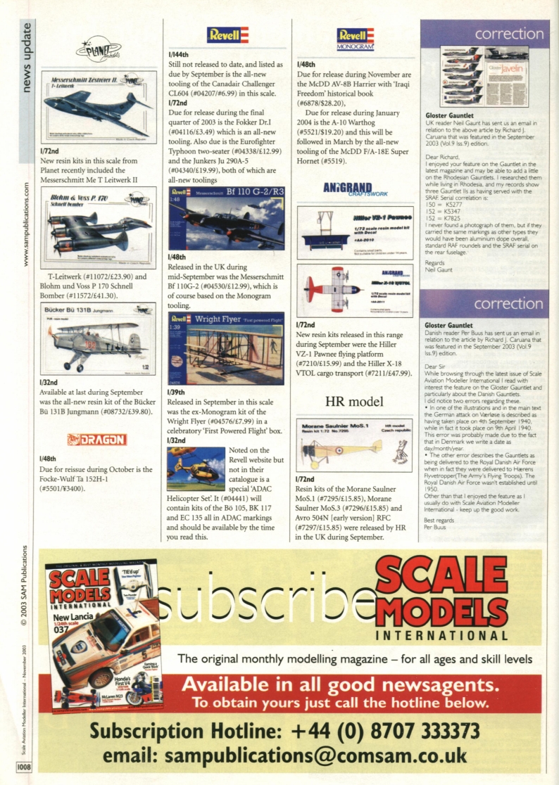 Scale Aviation Modeller International 2003-11